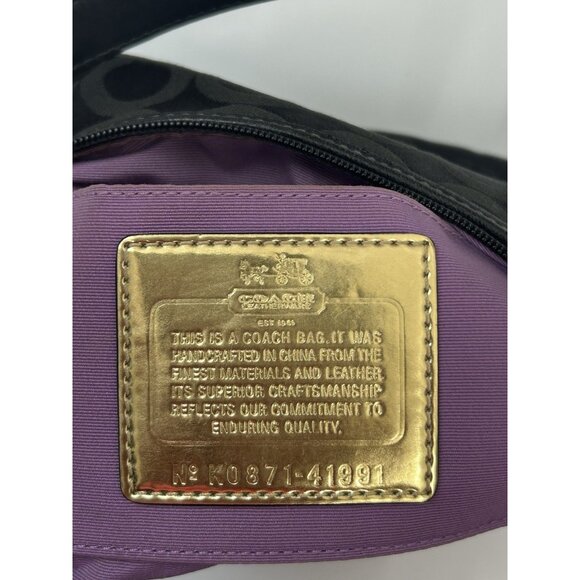 Coach Teri Hobo small Bag Signature C Black Leather Shoulder *EUC - Picture 4 of 12